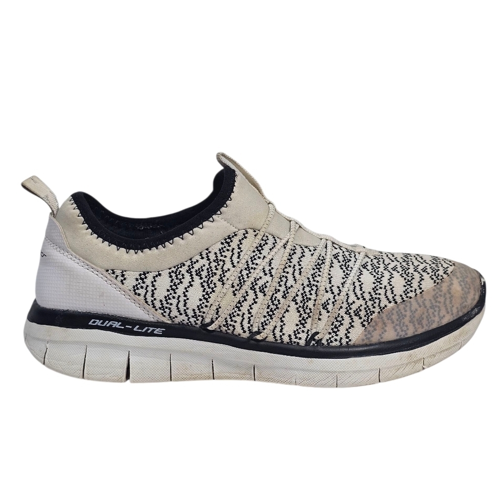 Skechers Dual-Lite Beige and Black Sneakers